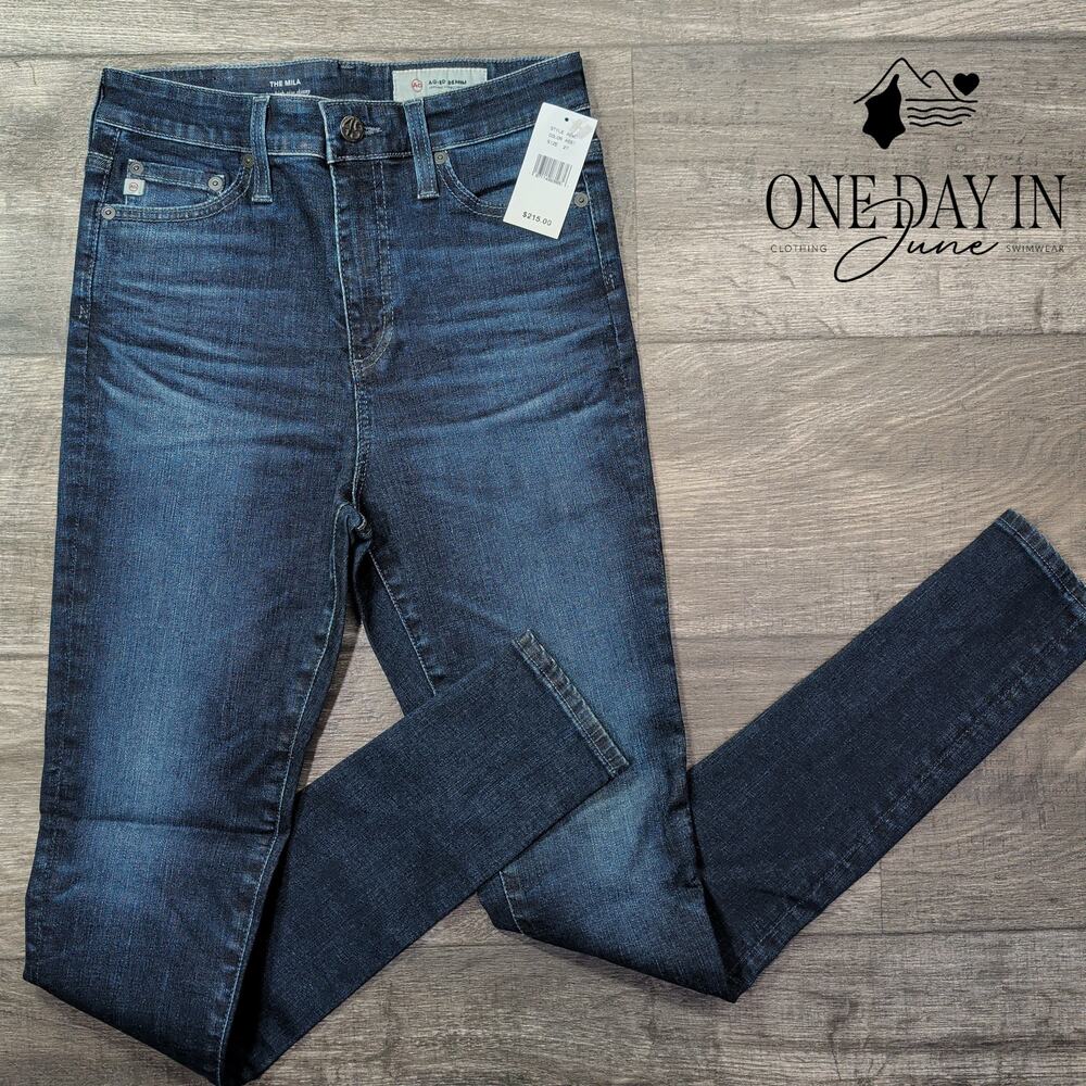 AG Adriano Goldschmied The Mila Super High Rise Skinny Jeans Blue NWT Size 4